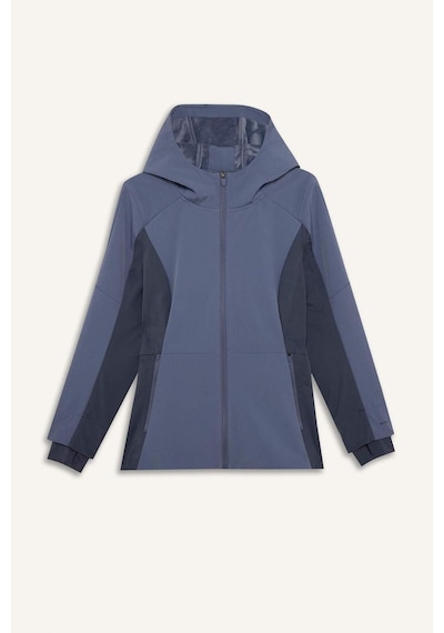 Defacto Su İtici Slım Fıt Kapüşonlu Fermuarlı Softshell Mont G0237ax26spın50 İndigo-ın50