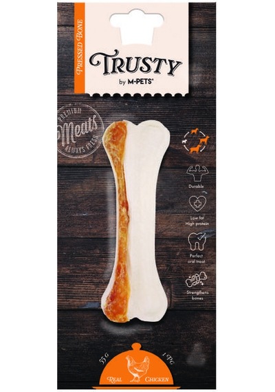 M-pets Trusty Chicken Tavuklu Press Kemik 55 Gr 12,7 Cm