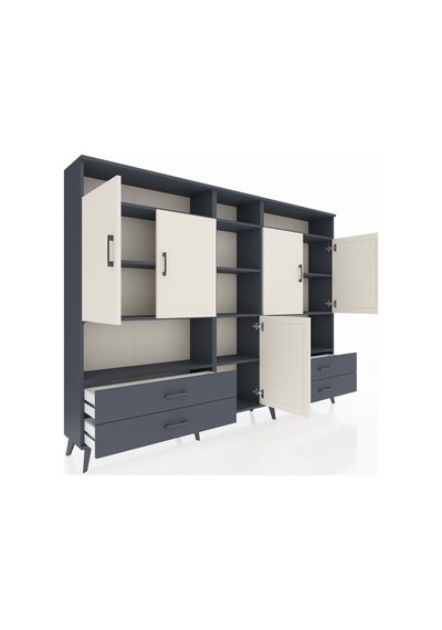 Arges Dolap 12 Raflı 4 Çekmeceli 5 Kapaklı 220x30x163 Antrasit-aytaşı/antrasit Aytası/antrasıt - Antrasıt Arges Dolap 12 Raflı 4 Çekmeceli 5 Kapaklı 220x30x163 Antrasit-aytaşı/antrasit Aytası/antrasıt - Antrasıt