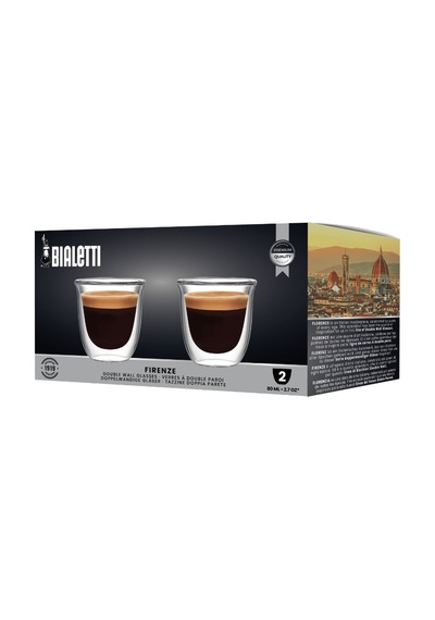 Bialetti Set 2'li Çift Cam Bardak Seti Firenze 80 Ml