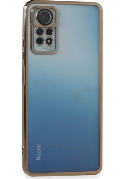 Xiaomi Redmi Note 11 Pro Kılıf Razer Lensli Silikon - Gold Düz Renkli