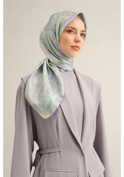 Armine Desenli Saf Ipek Sura Eşarp 9304-34 Renkli