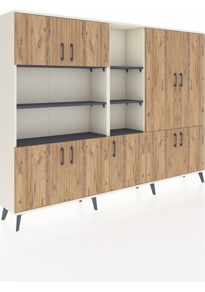 Arges Dolap 14 Raflı 9 Kapaklı 220x30x163 Aytaşı-çam/antrasit Atlas Çam/antrasıt - Aytası Arges Dolap 14 Raflı 9 Kapaklı 220x30x163 Aytaşı-çam/antrasit Atlas Çam/antrasıt - Aytası