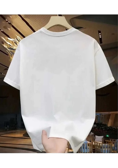 Kozia Outdoors Maloçbey 3 Çizgi Baskılı Oversize Unisex Basic O Yaka T-shirt Beyaz