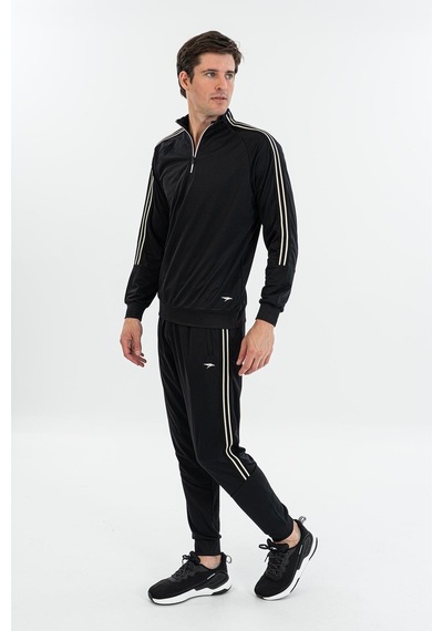 Maraton Comfort Erkek Dik Yaka Siyah- Sweatshirt Siyah-