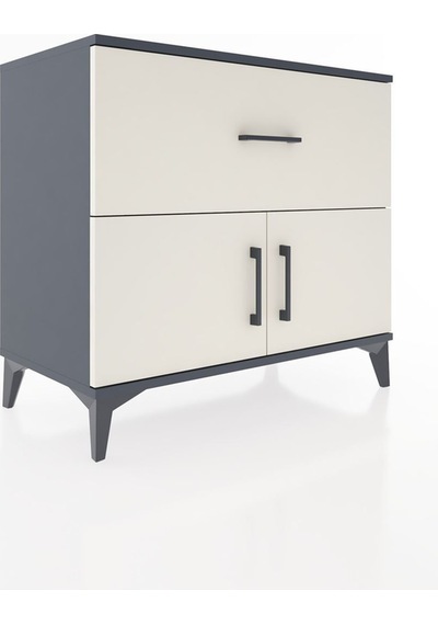 Hyperion Şifonyer Tek Çekmeceli 2 Kapaklı 88x44x80 Antrasit-aytaşı Antrasit Hyperion Şifonyer Tek Çekmeceli 2 Kapaklı 88x44x80 Antrasit-aytaşı Antrasit