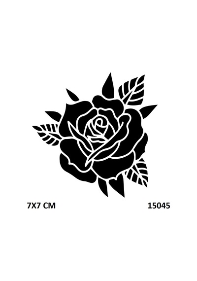 Airbrush Tattoo El Üstü Gül Stencil Süsleme Ve Boyama Kalıbı