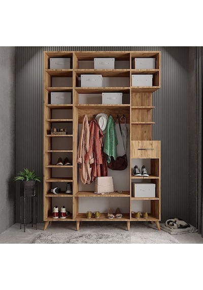 Açelya Portmanto Vestiyer Çam  180 CM M11