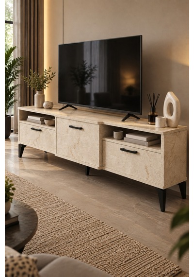 Sulorahome Ekru Traverten Desenli Suntalam Tv Sehpası 160x40 Cm Açık Kahverengi Sulorahome Ekru Traverten Desenli Suntalam Tv Sehpası 160x40 Cm Açık Kahverengi