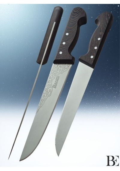 Beknife Bemiral Bıçak No.4 20 Cm 10121.20 Wenge Saplı İşlemeli Kasap Bıçağı 40mm X 200mm X 3mm