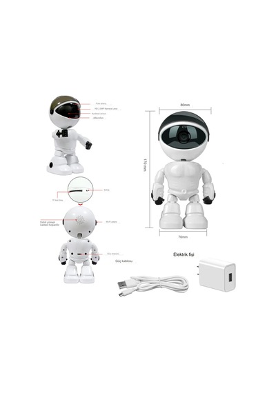 Qasul 1080p Kablosuz Robot Görünümlü Bebek/evcil Hayvan / Hırs...
