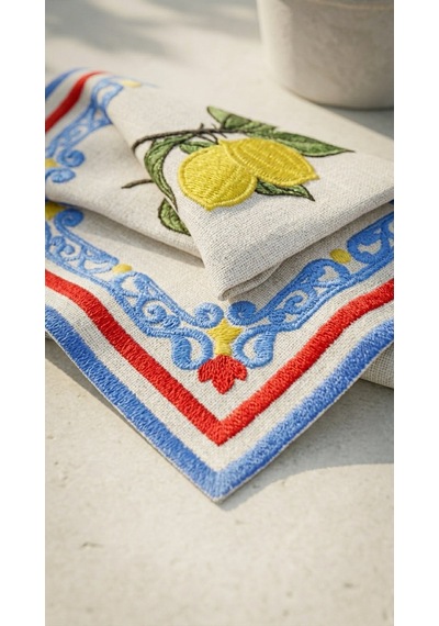 Solea Embroidered Kokteyl Peçetesi Çok Renkli