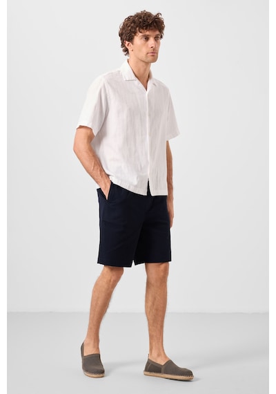 Tommylife Lacivert Standart Fit Dokuma Hafif Esnek Chino Erkek Şort - 81289 Lacivert