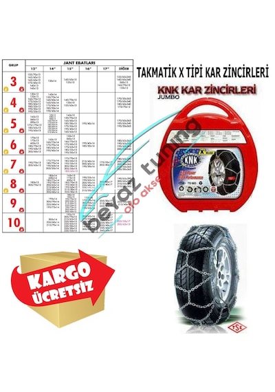 Araç Kar Patinaj Zinciri Takmatik Takviyeli 205X60X15