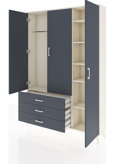 Arges Dolap 6 Raflı 3 Çekmeceli Tek Askılı 132x30x195 Aytaşı-antrasit/antrasit Antrasıt/antrasıt Arges Dolap 6 Raflı 3 Çekmeceli Tek Askılı 132x30x195 Aytaşı-antrasit/antrasit Antrasıt/antrasıt