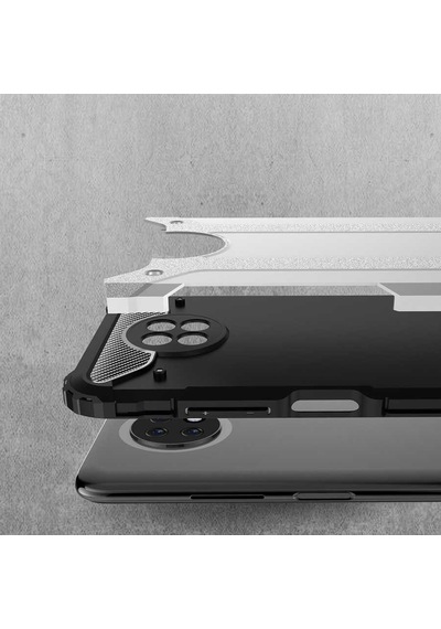 Noktaks - Redmi Note 9 5g Uyumlu - Kılıf Çift Katman Zırh Tank Crash Military Kapak - Mavi Mavi