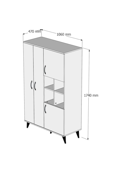 tanmob Maxi 4 Kapaklı Askılıklı Raflı Çok Amaçlı Dolap Çam - Grd0102 tanmob Maxi 4 Kapaklı Askılıklı Raflı Çok Amaçlı Dolap Çam - Grd0102