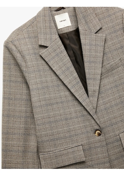 Koton Kruvaze Cepli Uzun Kollu Ekose Oversize Blazer Ceket Kahverengi Ekose 6wak50015pw Kahverengi Ekoseli Koton Kruvaze Cepli Uzun Kollu Ekose Oversize Blazer Ceket Kahverengi Ekose 6wak50015pw Kahverengi Ekoseli