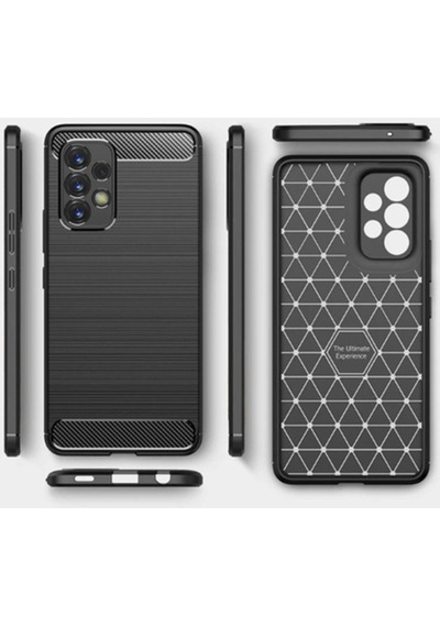 Microcase Samsung Uyumlu Galaxy A23 Brushed Carbon Silikon Kilif -Siyah 543378078