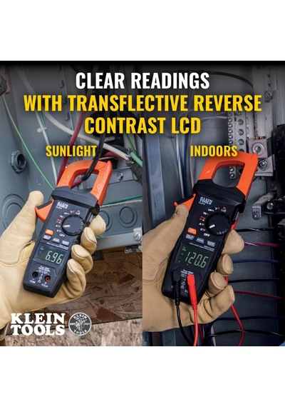 Klein Tools El Feneri, 600a Ac/dc Otomatik Değişen, Gerçek Rms, Ncvt, Ölçümler Akım, Loz, Sıcaklık