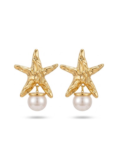 Deniz Yıldızı İncili Tasarım Pinterest Küpe Kararmaz Hediye Kutulu Kadın Küpe Beyaz - 895531124 Beyaz