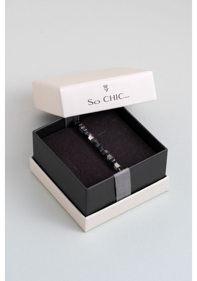 So Chic Jasper Taşlı 22 Cm Çelik Erkek Bileklik Çelik