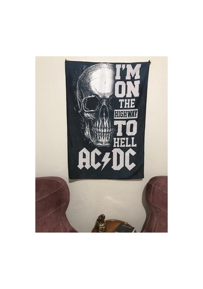 Metallica Ac-dc Desenli Tasarım Duvar Halısı