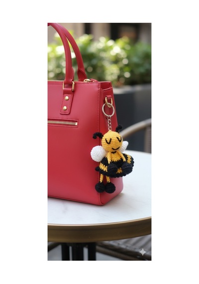 Arı Amigurumi Anahtarlık Sarı