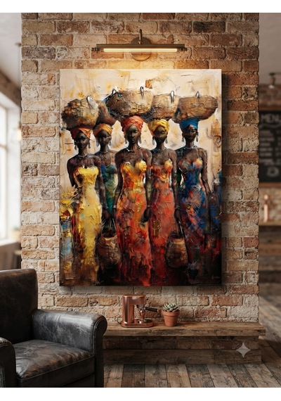Tablo 40x60cm Orta Boy Kafe Ve Restoran Hediyelik Duvar Aksesuarı Kadınlar Siyah