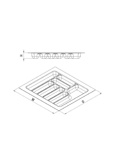 Starax Çekmece İçi Kaşıklık Antrasit 84-49 Cm S-2290-a