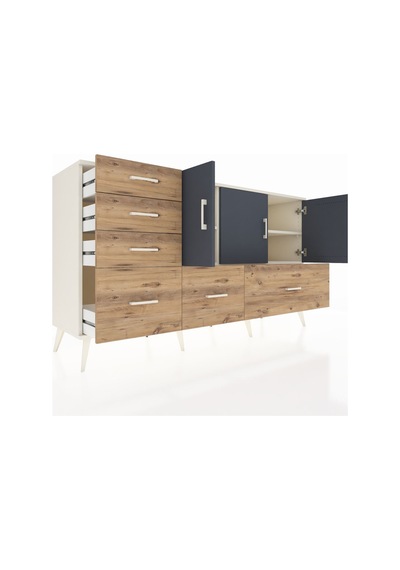 Kronos Konsol 4 Raflı 6 Çekmeceli 3 Kapaklı 176x59x99 Aytaşı-antr Aytaşı-antrasit/çam Kronos Konsol 4 Raflı 6 Çekmeceli 3 Kapaklı 176x59x99 Aytaşı-antr Aytaşı-antrasit/çam