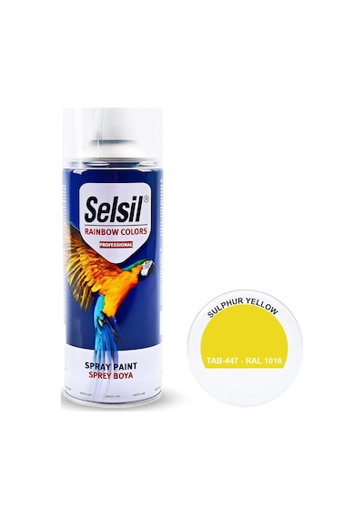 Selsil Rainbow 400 Ml Sprey Boya Sülfür Sarı 1016 Diğer