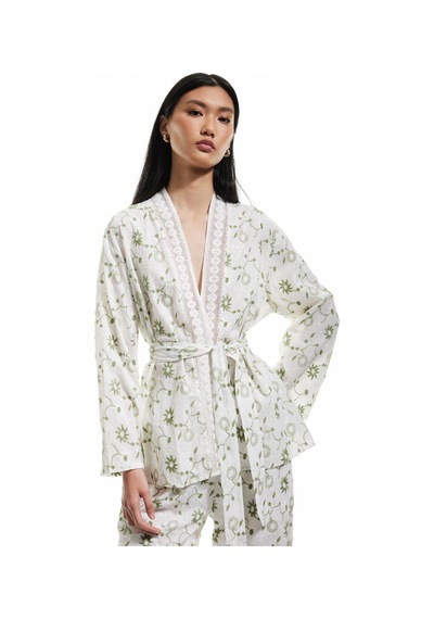 Koton Pamuklu Floral İşlemeli Fisto Kruvaze Oversize Kimono Ceket Yeşil Desenli 5sak50029pw Yeşil Desenli Koton Pamuklu Floral İşlemeli Fisto Kruvaze Oversize Kimono Ceket Yeşil Desenli 5sak50029pw Yeşil Desenli