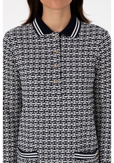 U.S. Polo Assn. Kadın Lacivert Mini Boy Polo Yaka Örme Elbise 50309094-VR033