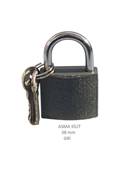 Adilon Asma Kilit, 38 Mm Gri