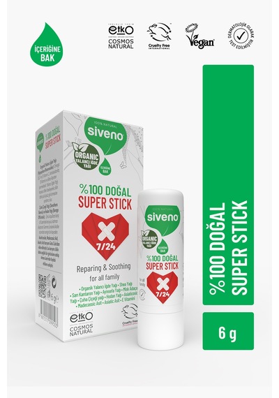 Siveno %100 Doğal Super Stick Anlık Yatıştırıcı Onarıcı Organik Yalancı İğde Yağlı 6 G
