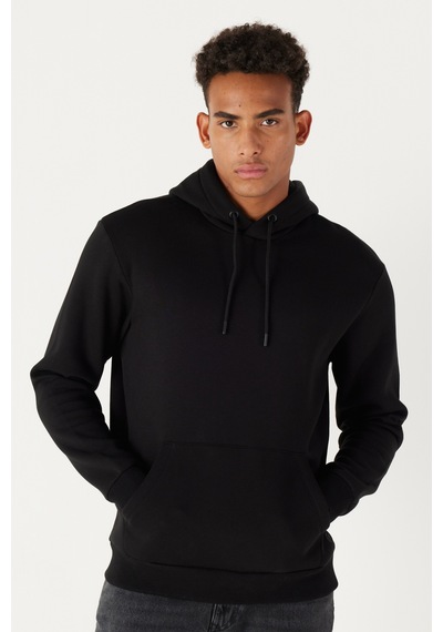AC&Co / Altınyıldız Classics Standart Fit Normal Kesim Kapüşonlu Kanguru Cepli Pamuklu Erkek Sweatshirt - Siyah AC&Co / Altınyıldız Classics Standart Fit Normal Kesim Kapüşonlu Kanguru Cepli Pamuklu Erkek Sweatshirt - Siyah