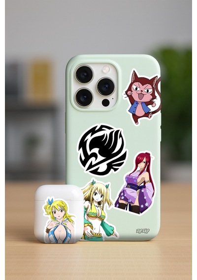Fairy Tail Anime Sticker Paketi 20 Adet Sticker Çok Renkli