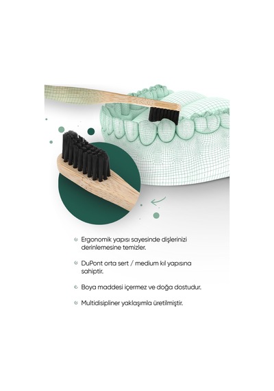 Tbrush Koyugri Bambu Diş Fırçası - Medium(orta Sert) + Diş Fırçası Saklama / Taşıma Kabı