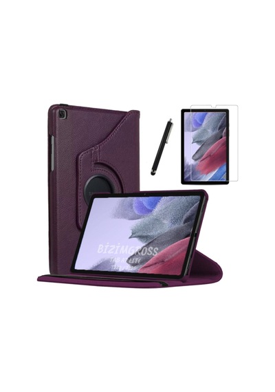 Samsung Galaxy Tab A7 Lite Sm T220 T225 Dönebilen Tablet Kılıfı + Ekran Koruyucu + Kalem Set 8.7 Inç Arka Kapak