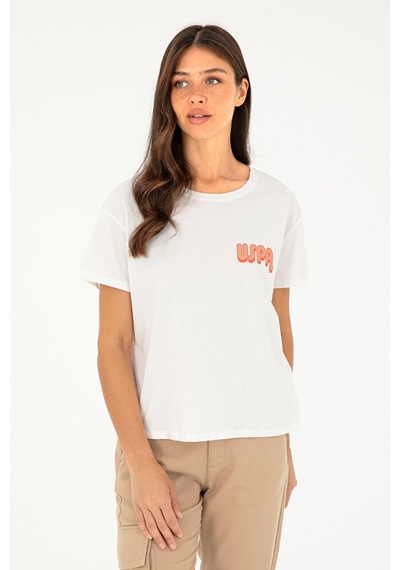 U.S. Polo Assn. Kadın Bisiklet Yaka Tişört 50286050-vr019 7489
