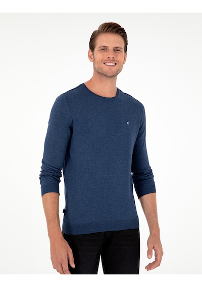 Pierre Cardin Erkek İndigo Melanj Kazak /triko 50296621-vr155 İndigo Melanj