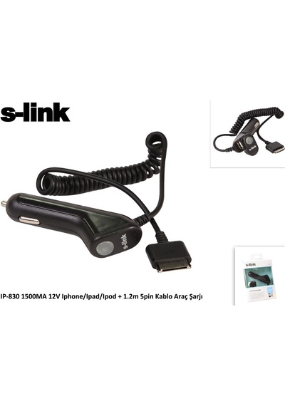S-link Ip-830 1500ma 12v İpod-iphone-ipad Araç Şarj Cihazı