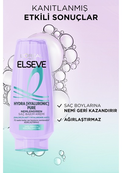 L'oréal Paris Elseve Hydra Hyaluronic Pure Salisilik Asit İçeren Yağlanma Karşıtı Nemlendirici Saç Kremi 250ml