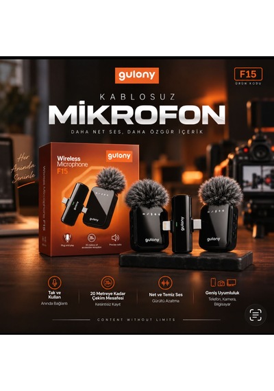 F15 Kablosuz Yaka Mikrofonu