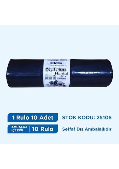 Egeplast Çöp Torbası Hantal Boy Limon K. 100X150 Koli 10 Rulo
