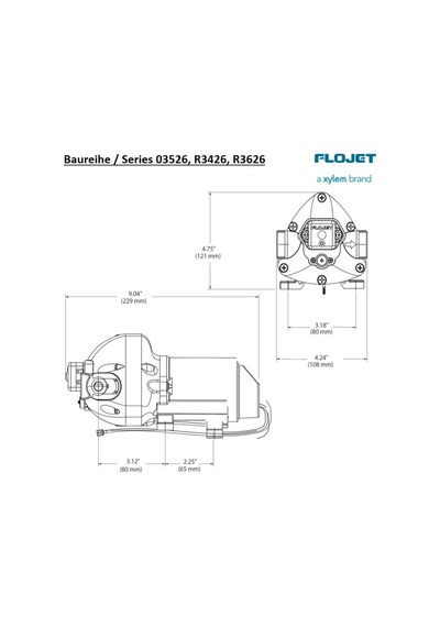 Flojet R3426 Triplex Serisi Hidrofor Pompası 11 L/dk 12v