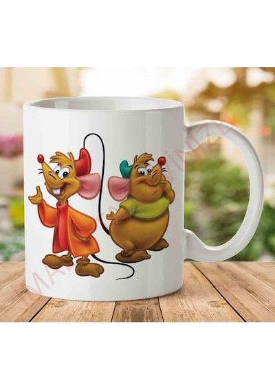 Cinderella-mice-png İki Tarafı Baskılı Kupa Bardak.jpg Çok Renkli