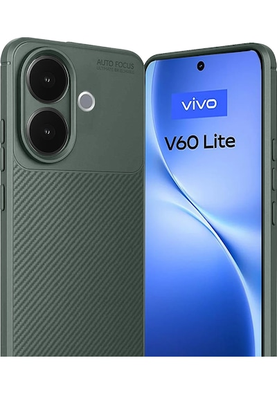 Cosmotex Newface Vivo V60 Lite Auto Focus Karbon Kapak - Koyu Yeşil