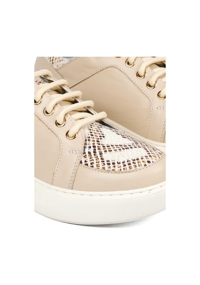 Bestello Bağcıklı Eva Sneaker 101-14725-122 Kadın Ayakkabı Bej-bej Yılan